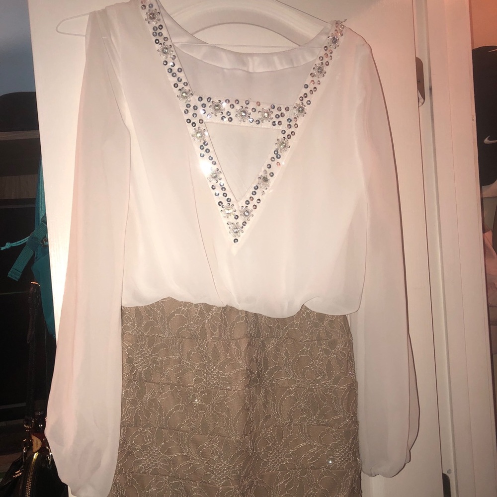 Off the shoulder fitted bottom dress